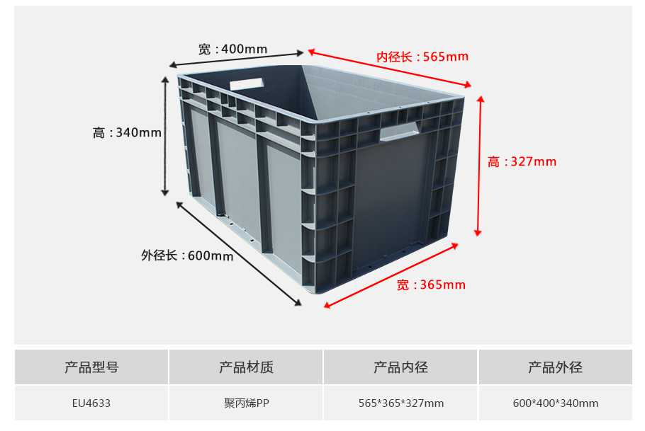 軒盛塑業(yè)EU4633塑料物流箱 軒盛塑業(yè)EU4633塑料物流箱