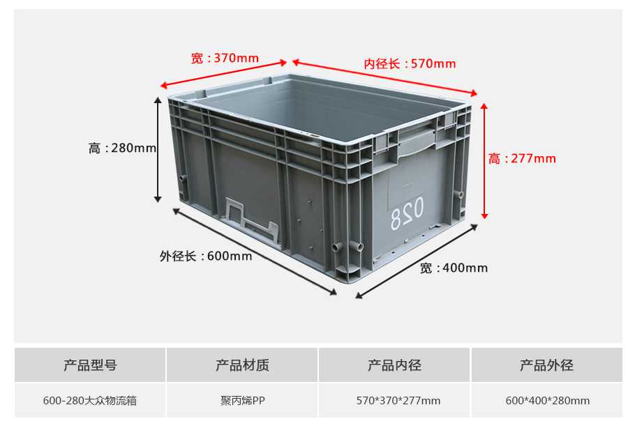 軒盛塑業(yè)600-280大眾塑料物流箱 軒盛塑業(yè)600-280大眾塑料物流箱