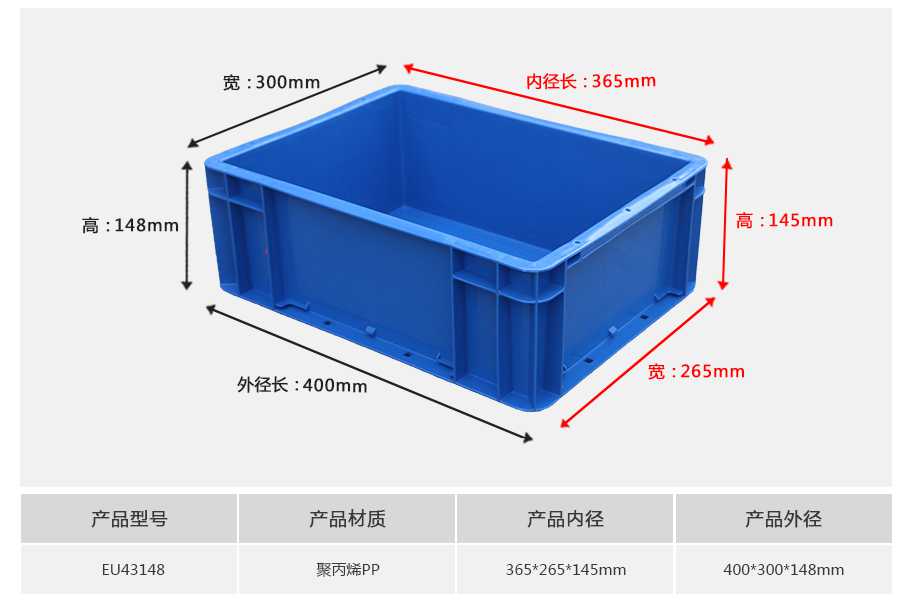 軒盛塑業(yè)EU43148塑料物流箱 軒盛塑業(yè)EU43148塑料物流箱