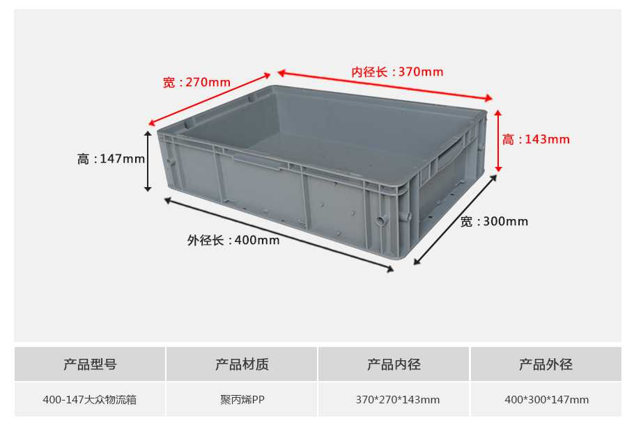 軒盛塑業(yè)400-147塑料大眾物流箱 軒盛塑業(yè)400-147塑料大眾物流箱
