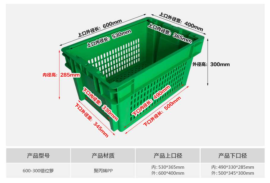 軒盛塑業(yè)600-300塑料錯位籮 軒盛塑業(yè)600-300塑料錯位籮