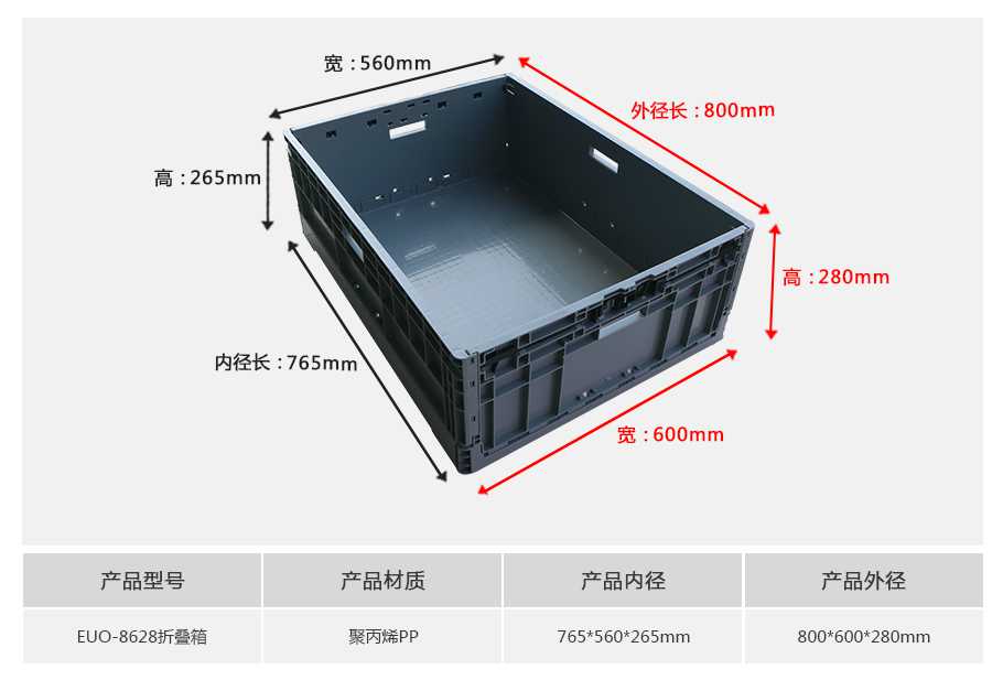 軒盛塑業(yè)EUO8628塑料折疊物流箱 軒盛塑業(yè)EUO8628塑料折疊物流箱